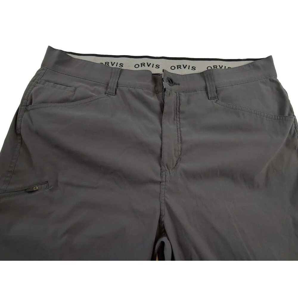 ORVIS Men's Tech Pant Gray 40x30 Performance Water Repellent Cargo Zip Pocket - Picture 3 of 14